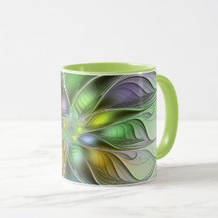 Farbenfrohe Fantasy-Blume Modernes Abstraktes Frak Tasse