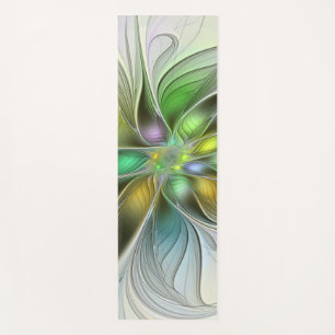 Farbenfrohe Fantasy-Blume Modernes Abstraktes Frak Yogamatte