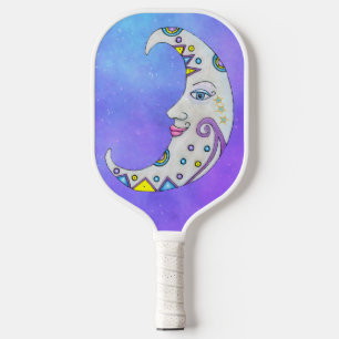 Farbenfrohe Fantasy Crescent Moon Scroll Pickleball Schläger
