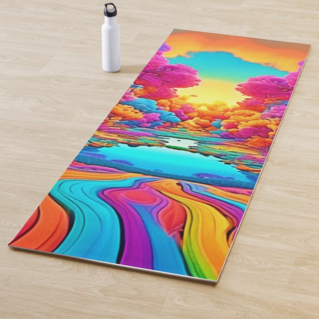 Farbenfrohe Fantasy Landschaft Yogamatte (Beispiel)