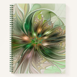 Farbenfrohe Fantasy Moderne Abstrakte Fraktale Blu Notizbuch