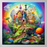 Farbenfrohe Fantasy-Naturlandschaft