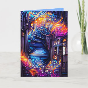 Farbenfrohe Fantasy-Treppe Karte