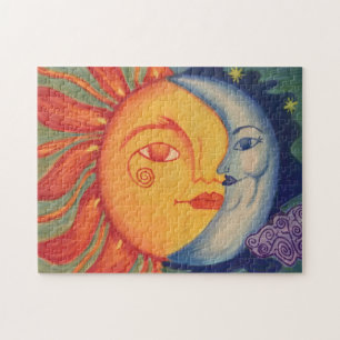 Farbenfrohe Farbe des Sonnenmondes Puzzle