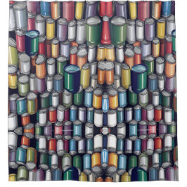 Farbenfrohe Farbe Dose Muster Duschvorhang