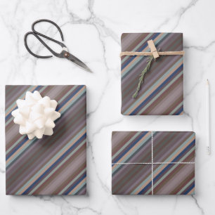 Farbenfrohe Farben des Jahres Streifenmuster Geschenkpapier Set