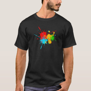 Farbenfrohe, farbenfrohe Spritzer färben Ihr Leben T-Shirt