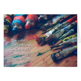 Farbenfrohe Farbpalette Artist Grußkarte