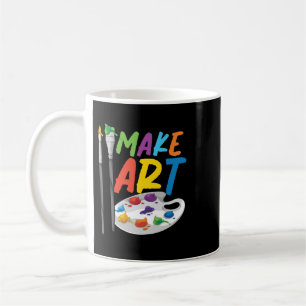 Farbenfrohe Farbpalette Pinselstrich Malerei Kunst Kaffeetasse