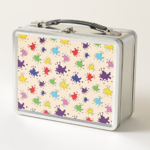 Farbenfrohe Farbpalette Spritzer Farbfarbe Farbe S Metall Brotdose