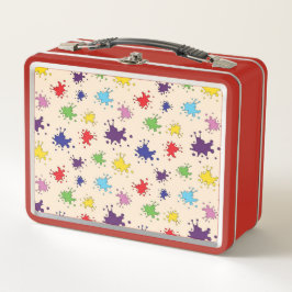 Farbenfrohe Farbpalette Spritzer Farbfarbe Farbe S Metall Brotdose