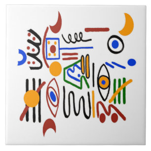 Farbenfrohe fauvistische Formen Fliese