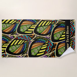 Farbenfrohe Feathers Handtuchhandtücher mit indivi Strandtuch