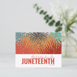 farbenfrohe Feder Black Independence Day JUNEZEHNT Postkarte