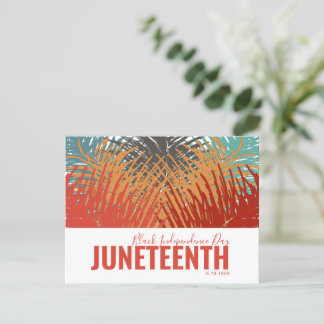 farbenfrohe Feder Black Independence Day JUNEZEHNT Postkarte