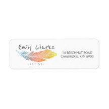 Farbenfrohe Feder Personalisiert