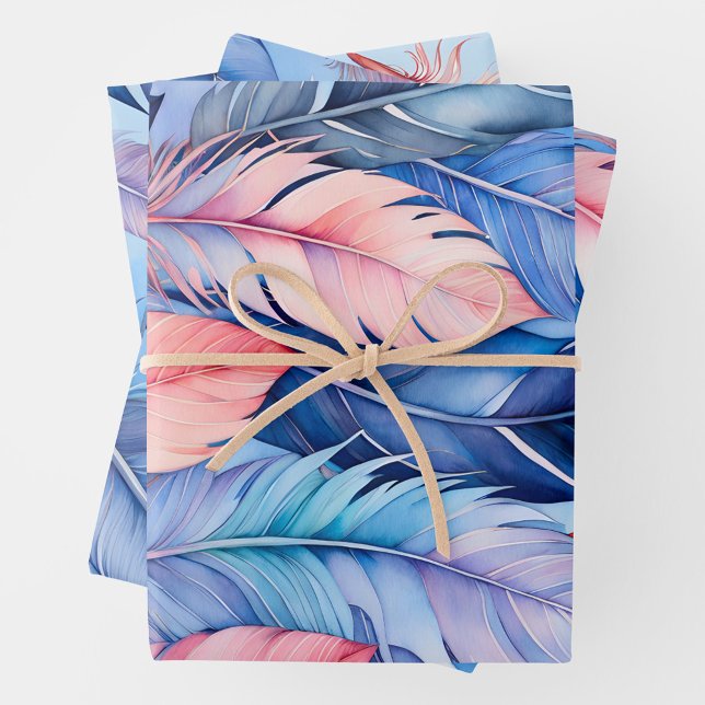 Farbenfrohe Federn Art Wrapping Paper Sheets Geschenkpapier Set (Von Creator hochgeladen)