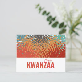 farbenfrohe Federn Black Holiday Happy Kwanzaa Postkarte