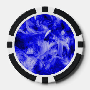farbenfrohe Federn blau Pokerchips