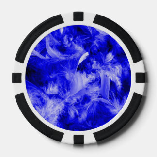 farbenfrohe Federn blau Pokerchips