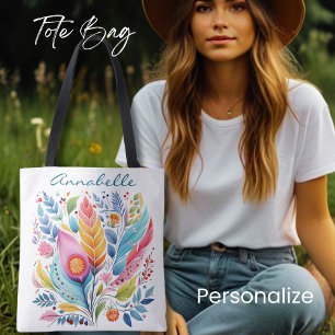 Farbenfrohe Federn Blumenkäse, Boho Style,