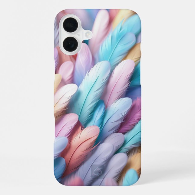 Farbenfrohe Federn iPhone Hülle (Rückseite)