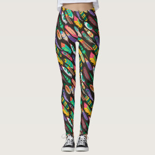 Farbenfrohe Federn Leggings