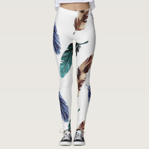 Farbenfrohe Federn Stammgefühl Leggings