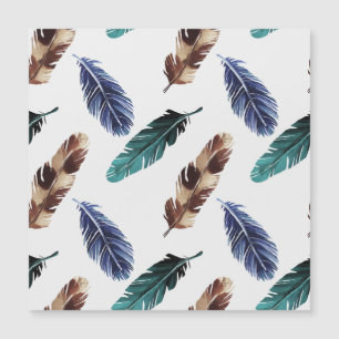 Farbenfrohe Federn Stammgefühl Magnetkarte