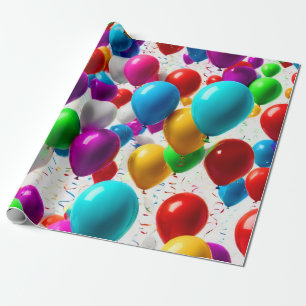 Farbenfrohe Feier Ballondesign Geschenkpapier