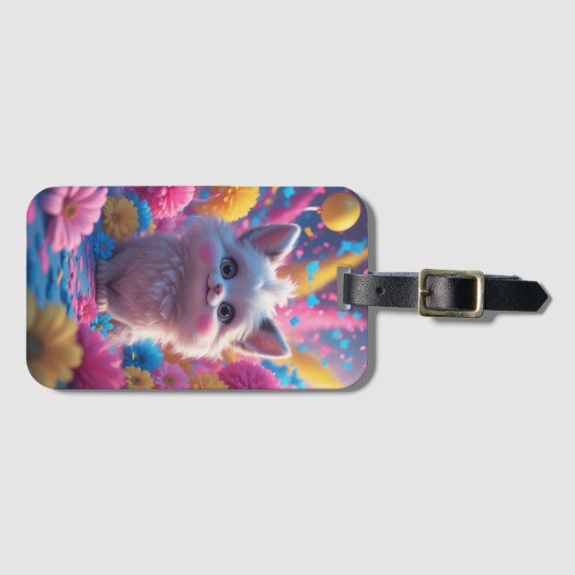 Farbenfrohe Feier von Freude und Glück Gepäckanhänger (Vorderseite (Horizontal))