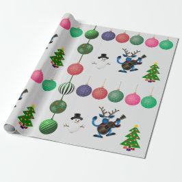Farbenfrohe Feiertage Fun Deer Snowman Wrapping Pa Geschenkpapier