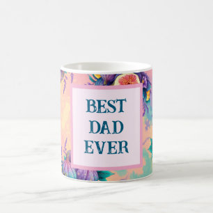 Farbenfrohe Feige mit bester Vater für immer Kaffeetasse