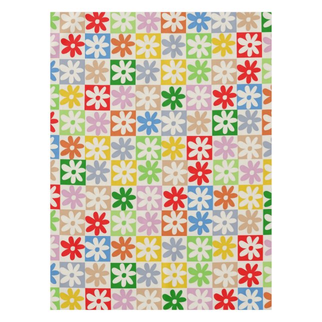 Farbenfrohe, feine ästhetische Blume Tischdecke (Vorderseite)