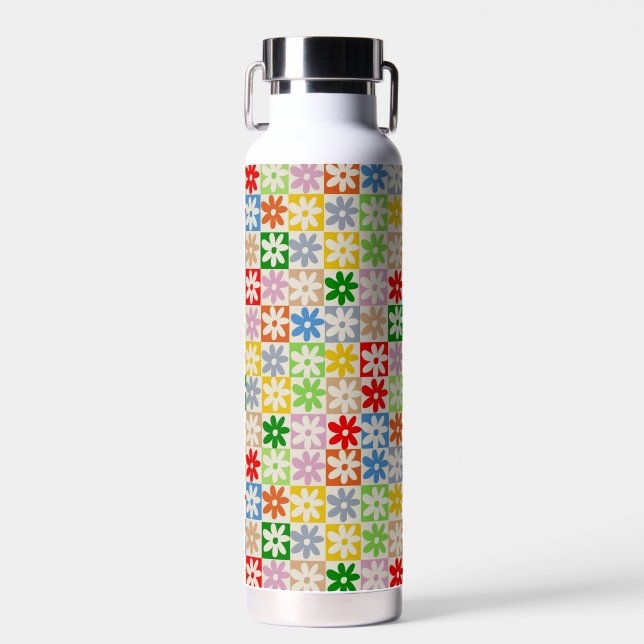 Farbenfrohe, feine ästhetische Blume Trinkflasche (Vorne)