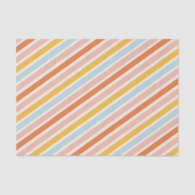 Farbenfrohe, feine Streifen Jolly und helle Weihna Seidenpapier (Vorderseite)