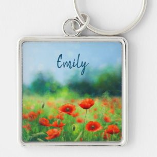 Farbenfrohe Feldarbeit mit Pupies-Schlüsselanhänge Schlüsselanhänger