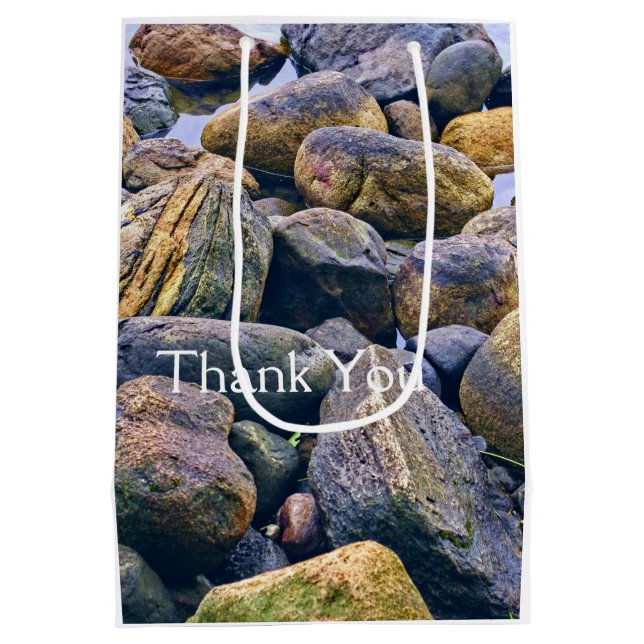 Farbenfrohe Felsen Mittlere Geschenktüte (Rückseite)