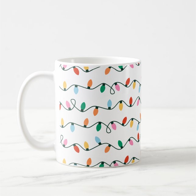 Farbenfrohe Ferien Lights Klassische Tasse, 11 oz Kaffeetasse (Links)