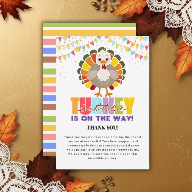 Farbenfrohe festliche kleine Türkei Babydusche Dankeskarte (Von Creator hochgeladen)