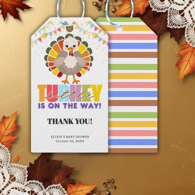 Farbenfrohe festliche kleine Türkei Babydusche Geschenkanhänger (Von Creator hochgeladen)