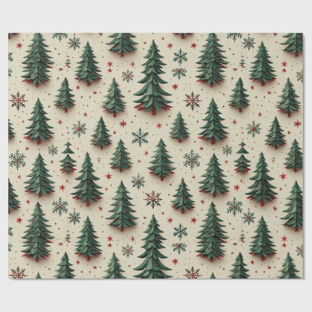 Farbenfrohe Festmuster Geschenkpapier (Flach)