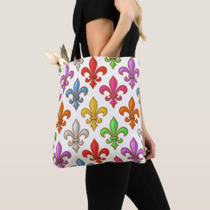 Farbenfrohe Fette Fleur-de-lis-Blumen Weiß