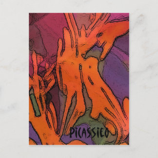 Farbenfrohe, fette Kunst Warrior Post Card von PiC Postkarte