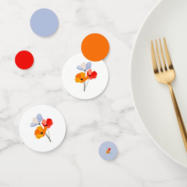 Farbenfrohe, fette Mohnblume Konfetti (Gruppe)