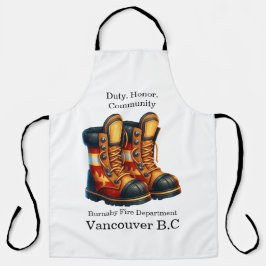 Farbenfrohe Feuerwehrschuhe für Action vorbereitet Schürze