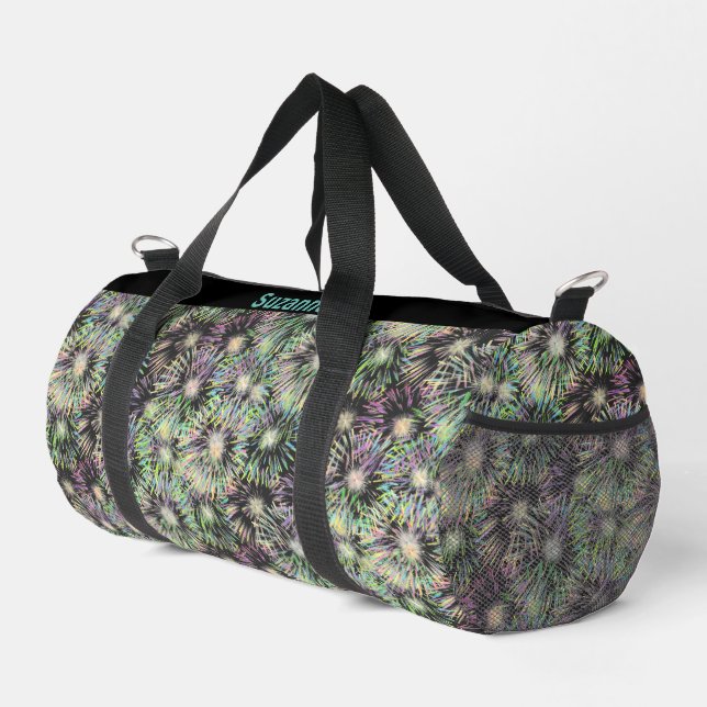 Farbenfrohe Feuerwerk Muster Personalisiert Duffle Bag (Rechte Ecke)