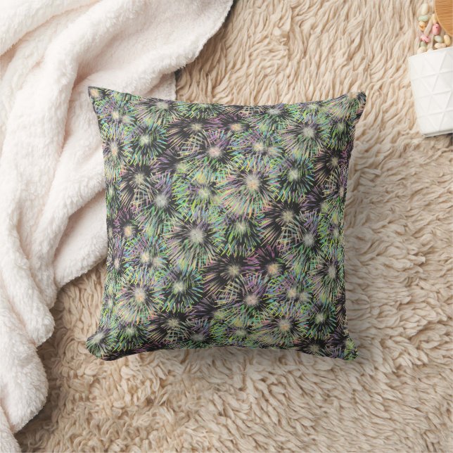 Farbenfrohe Feuerwerke Kissen (Decke)