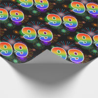Farbenfrohe Feuerwerke + Regenbogenmuster "99" Eve