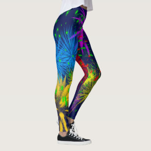 Farbenfrohe Feuerwerke witzig Leggings